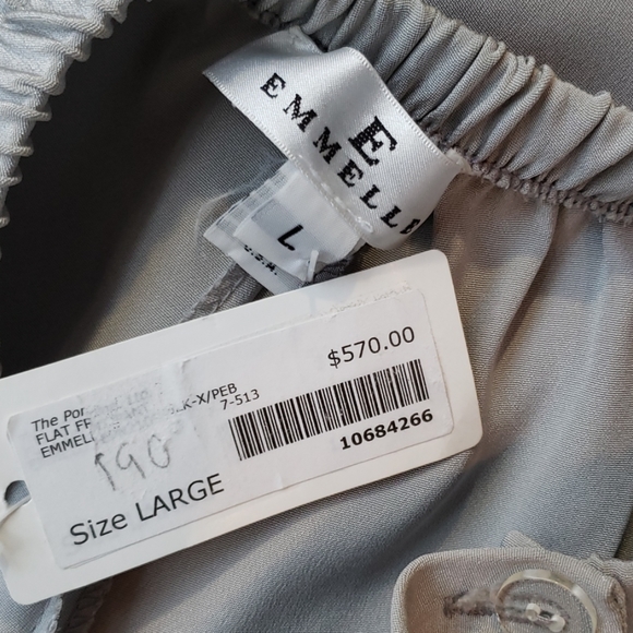 Emmelle 100% Silk Evening Dress Pants Gray - Picture 6 of 8